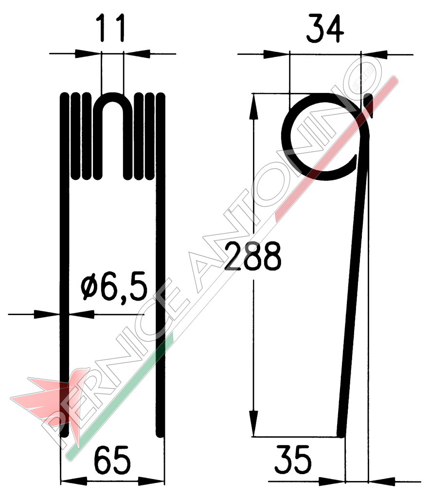 Molla per ranghinatore a cinghia/catena