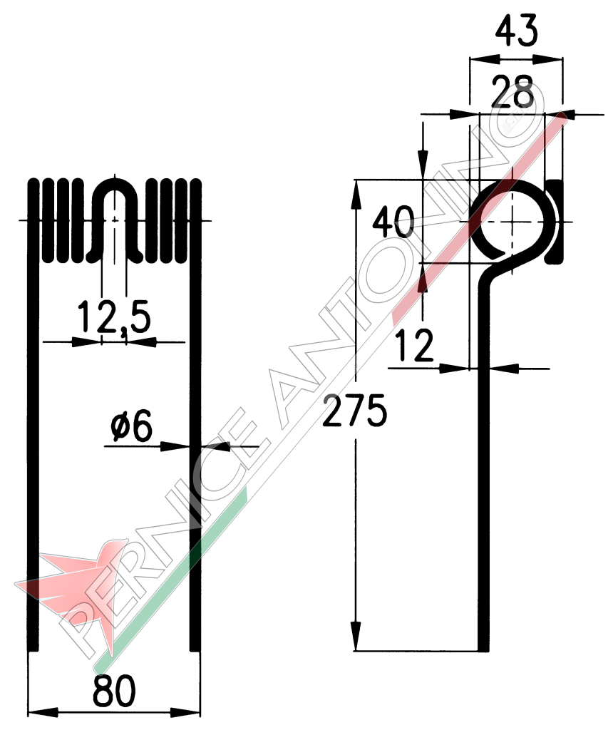 Spring for side delivery rakes