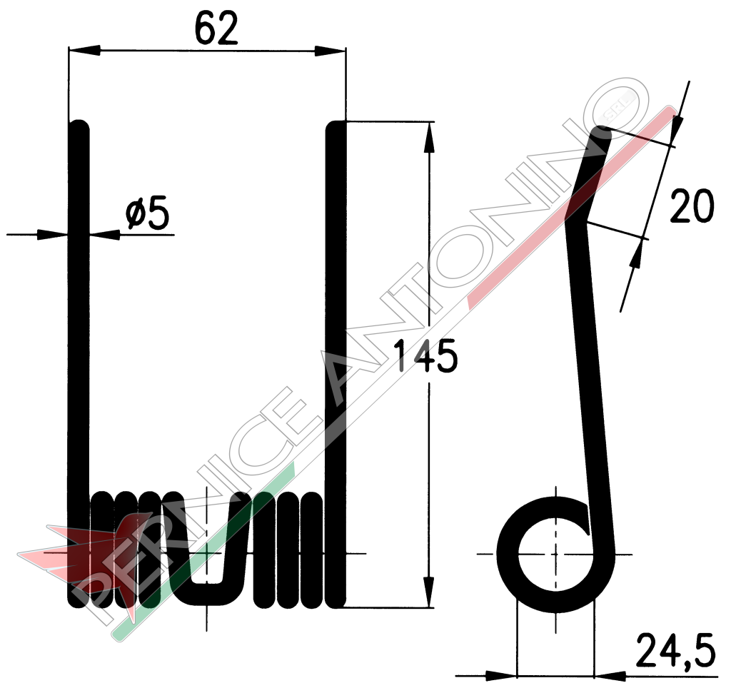 Spring for round baler