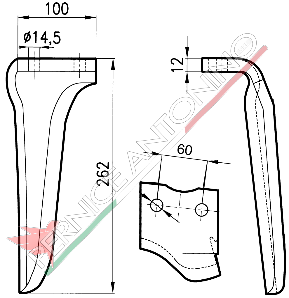 Dente per erpici rotativi