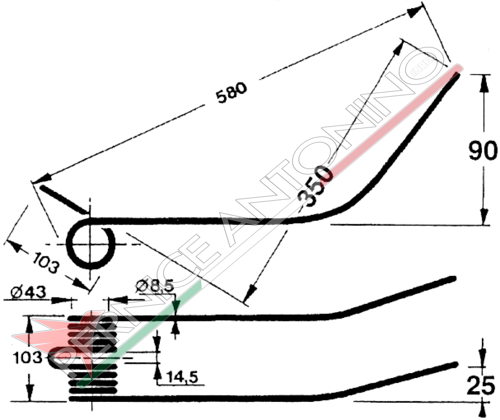 Rotary swather spring