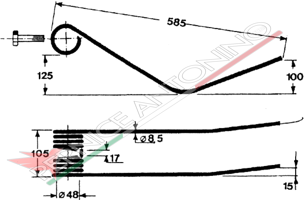 Rotary swather spring