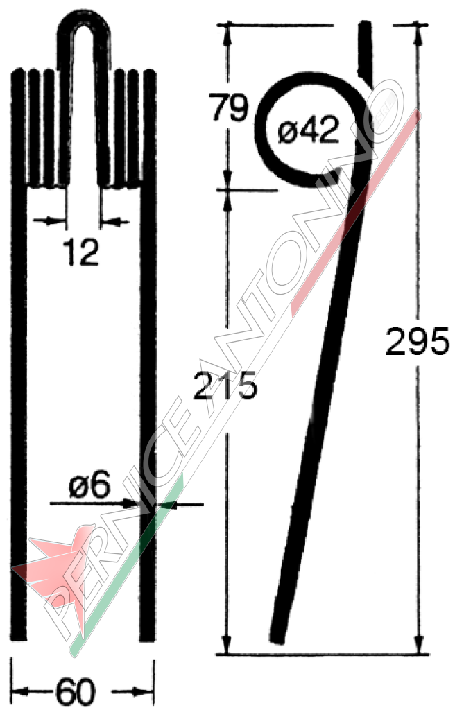 Molla per ranghinatore a cinghia/catena