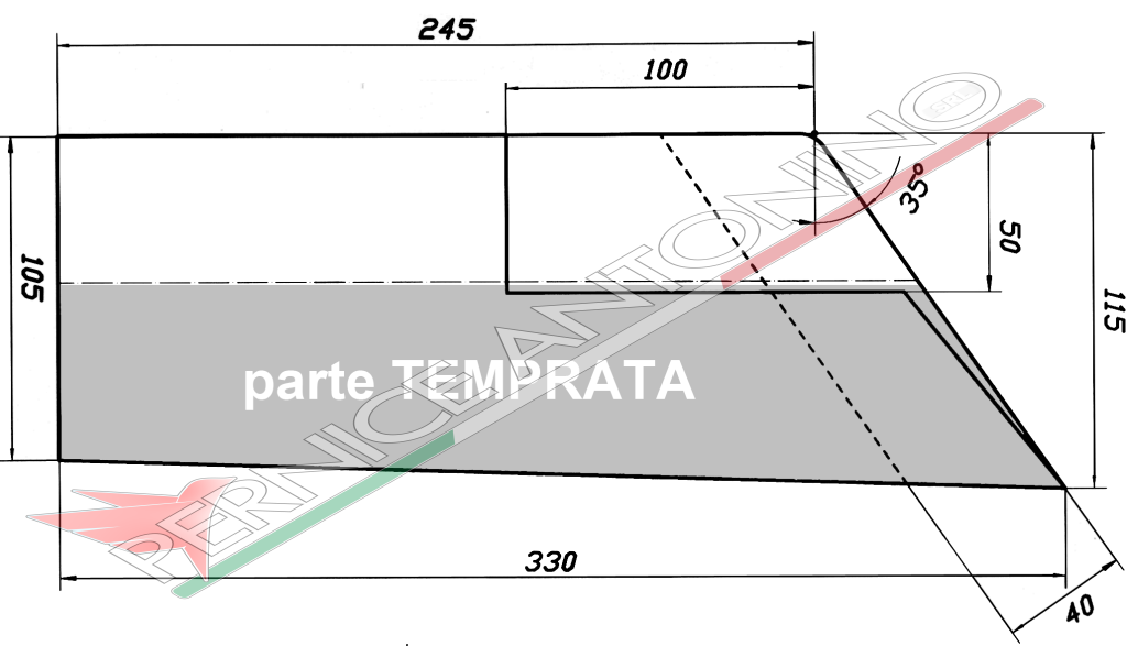 VOMERINO SPALLA 240 mm RINFORZATO - SX