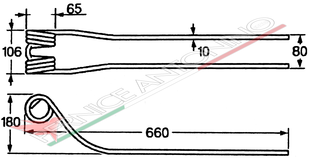 Dente a molla per giroandanatore