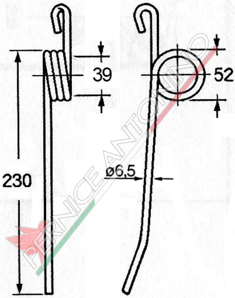 Molla per ranghinatore a pettine