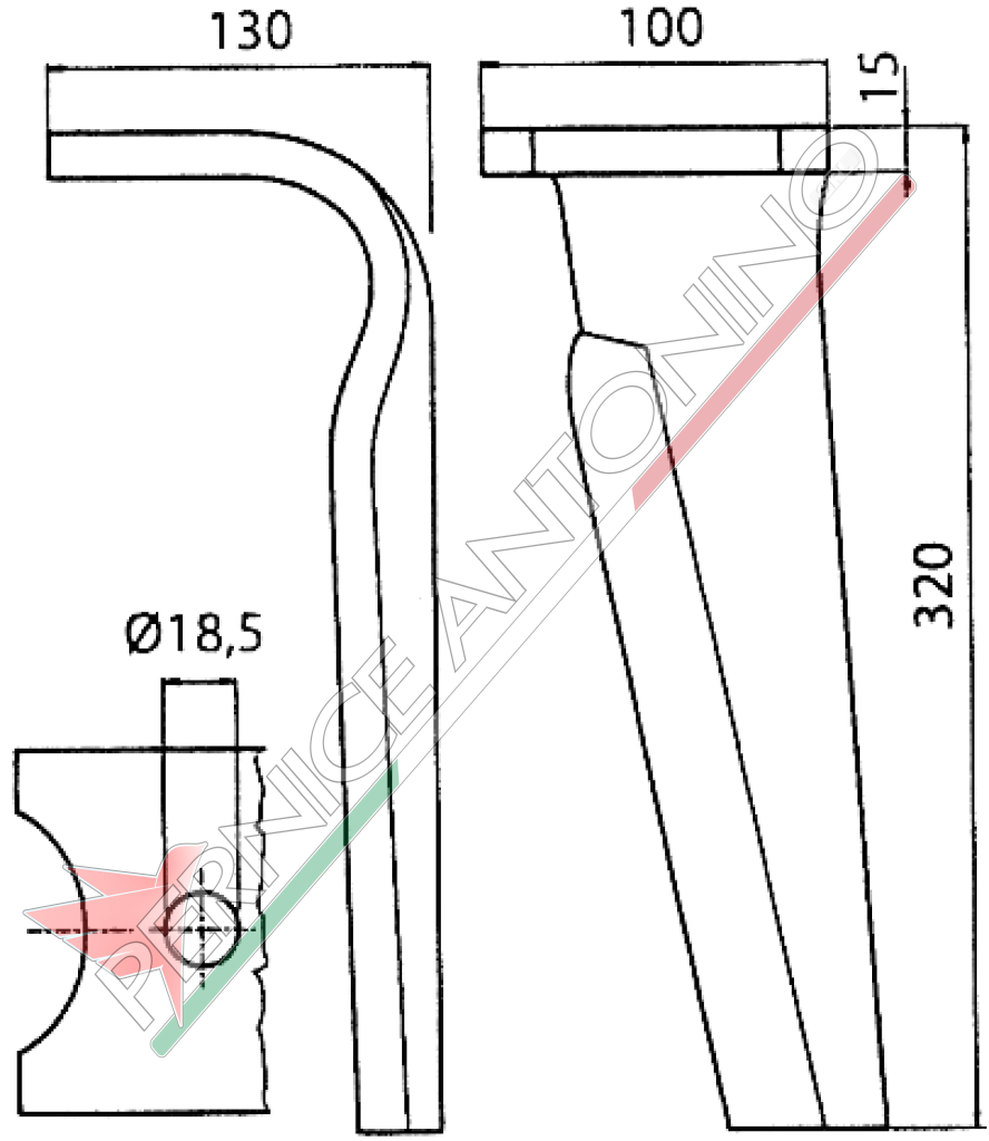 Tine for power harrows - Quick attachment