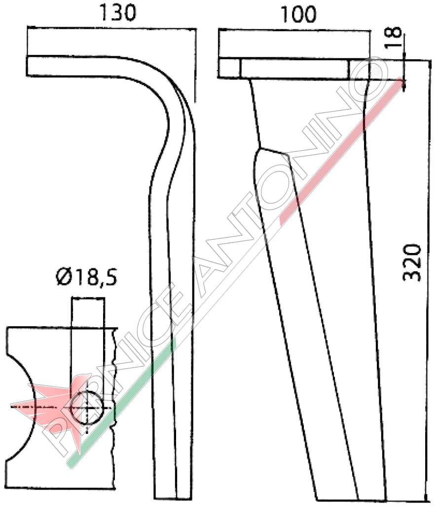 Tine for power harrows - Quick attachment