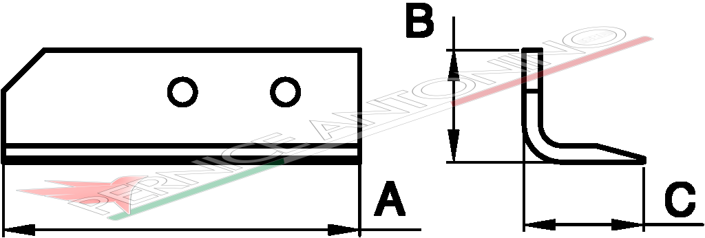 Angular blade for trencher