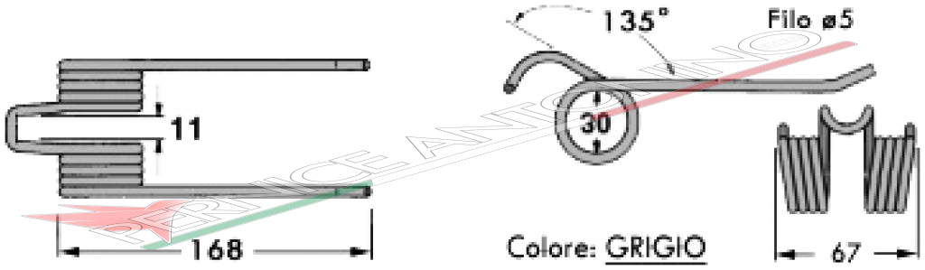 Molla per rotopressa raccoglitrice