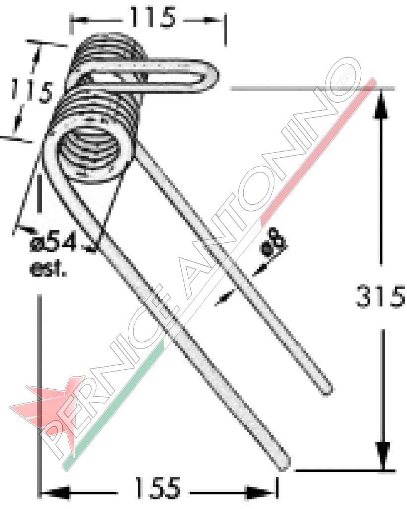 Dente anteriore per seminatrice