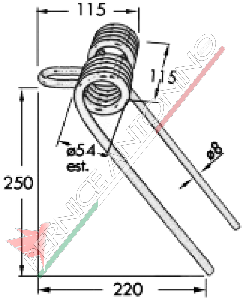 Rear tine for seed drill - various manufacturers