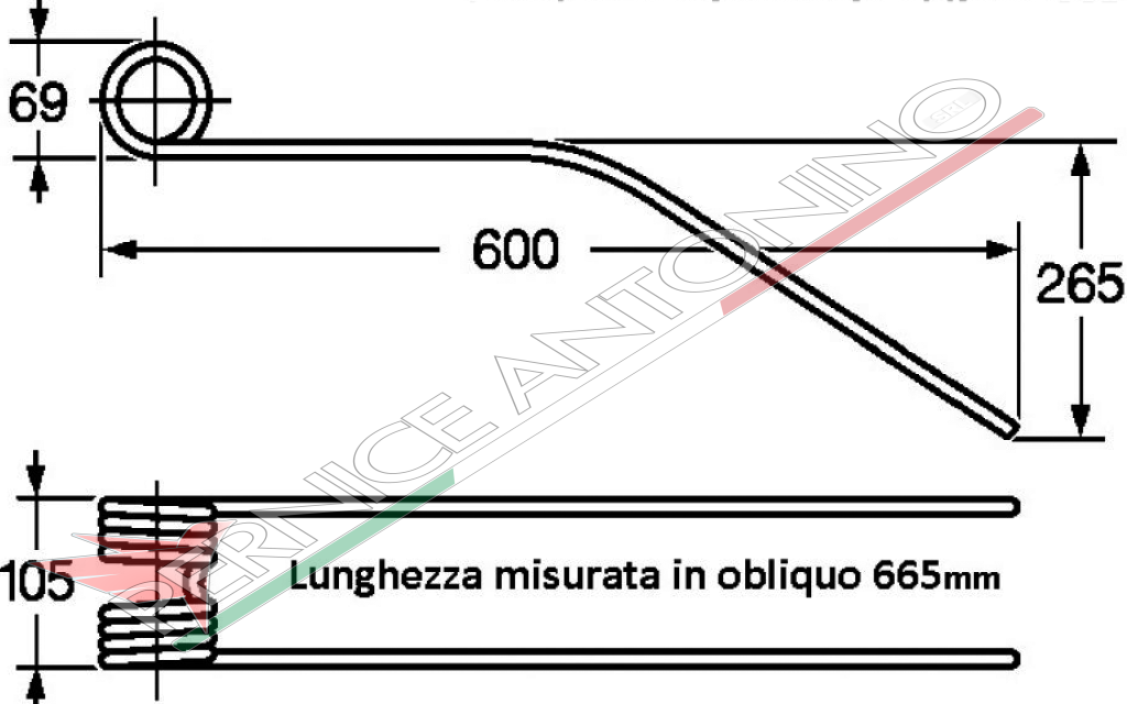 Dente a molla per giroandanatore