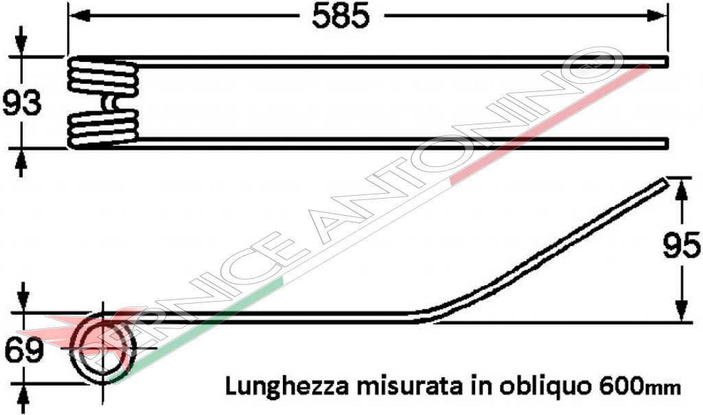 Dente a molla per giroandanatore