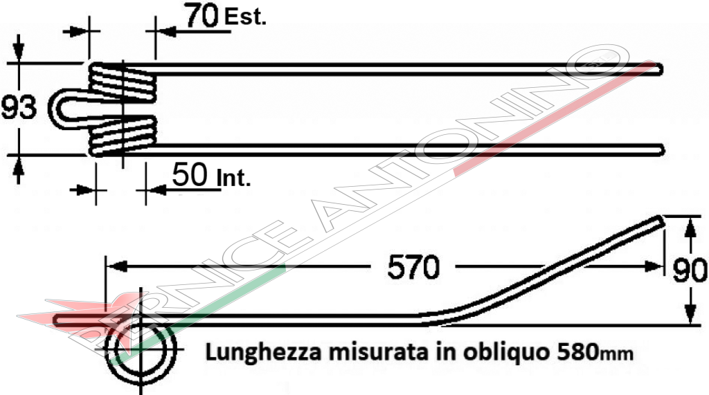 Dente a molla per giroandanatore