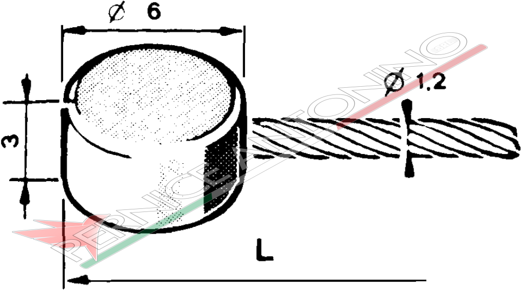 Cavo acceleratore con testa piatta Ø 6x3