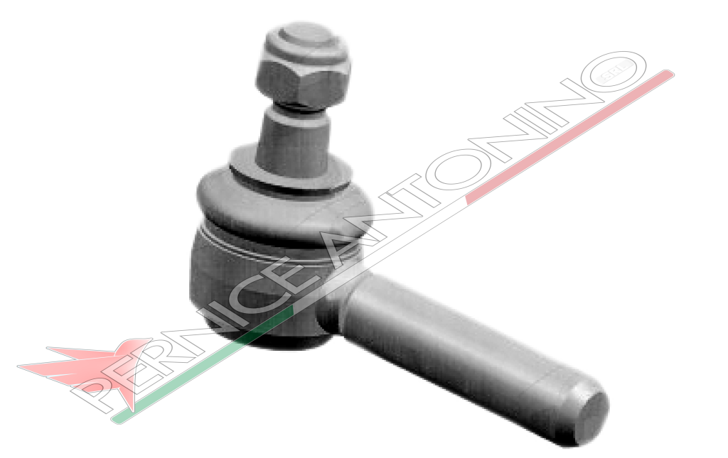 Steering rod end with steel bearing