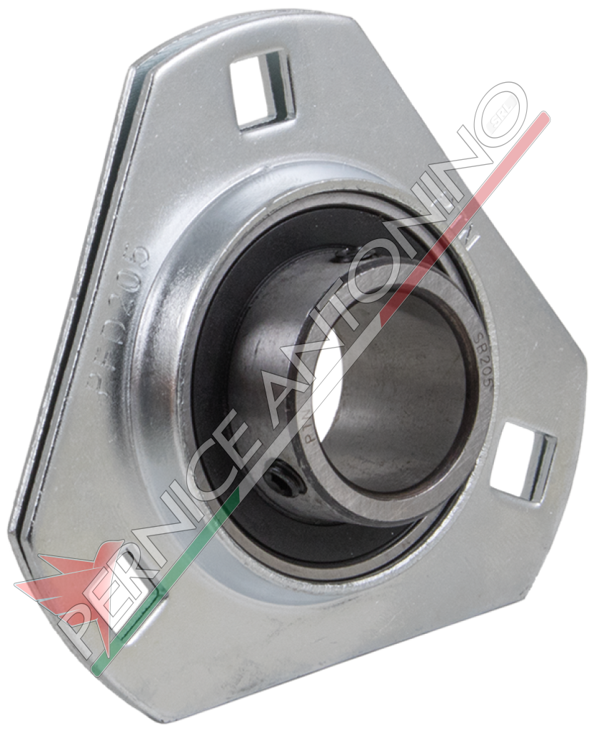 Bearing support with triangular sheet metal flange