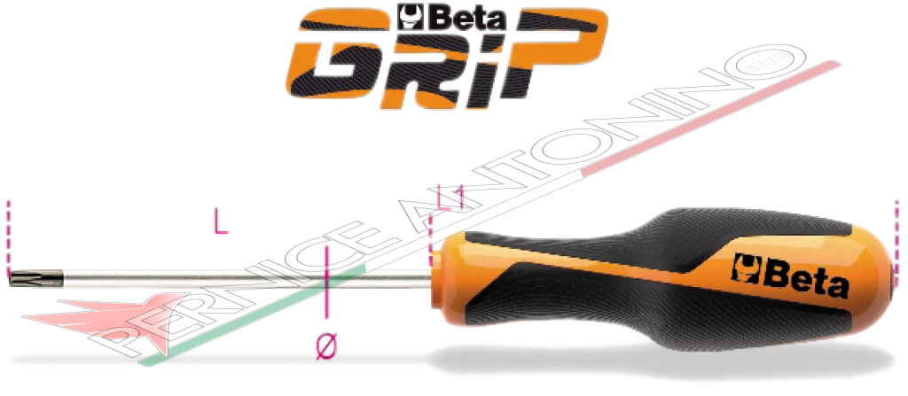 Screwdriver for TAMPER RESISTANT TORX® screws - Beta GRIP