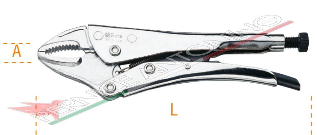 Adjustable self-locking plier with concave jaws