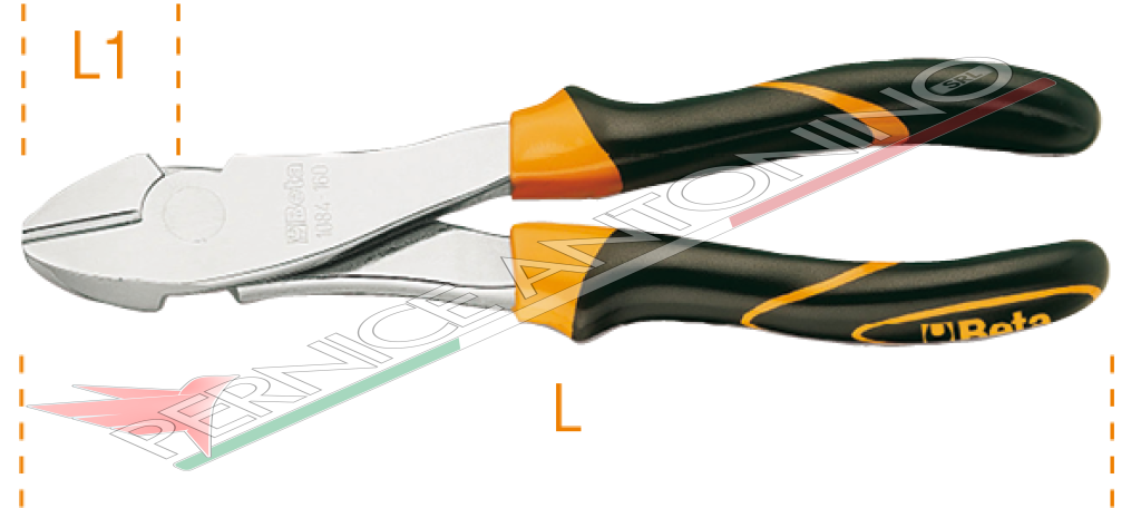 Heavy duty diagonal cutting nippers, bi-material handle