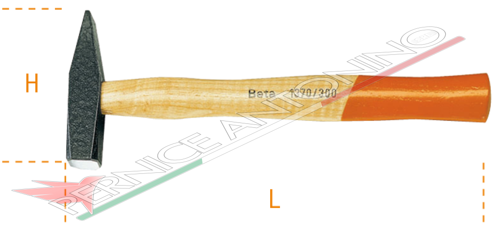 Martello tipo tedesco per meccanici con manico in legno