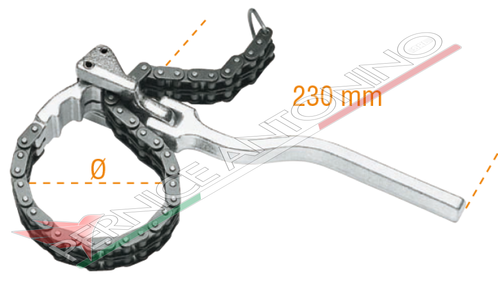 Double chain socket wrench for oil filters