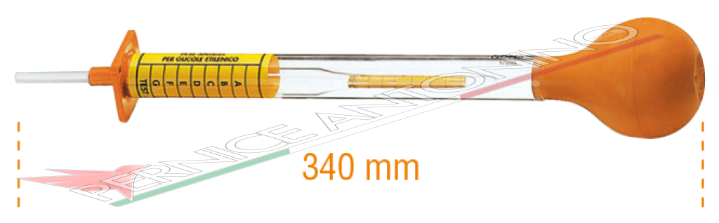 Antifreeze densimeter, glass body