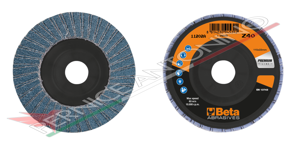 Double lamella disc with zirconium cloth