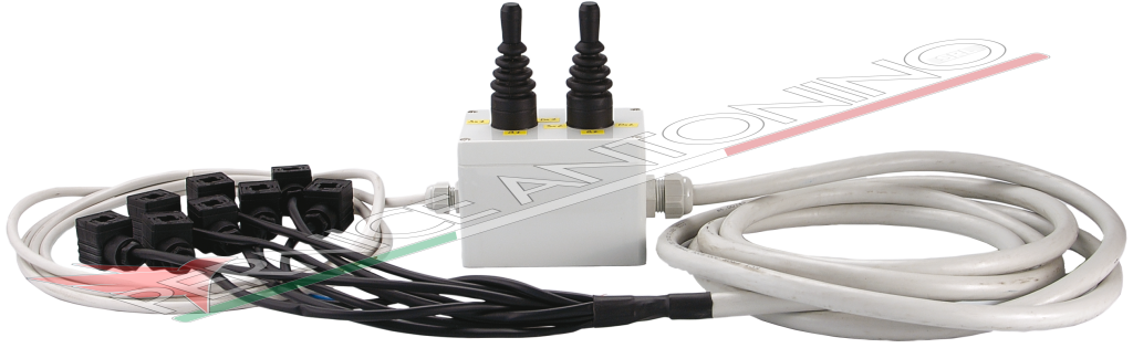 PULSANTIERE COMPLETE DI CAVI PER DISTRIBUTORI ELETTRICI - 1 JOYSTICK, 2 FUNZIONI