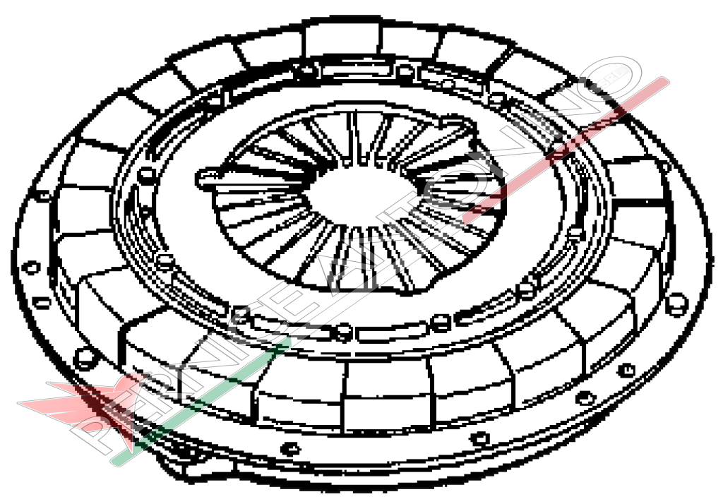 Single-plate clutch with diaphragm springs Ø 180 mm plate Ø 36 mm diaphragm hole