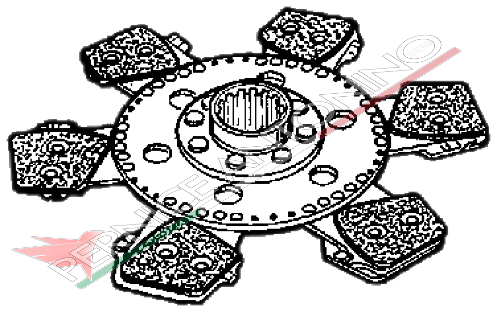 Disco centrale metalceramico rigido a 6 placchetteØ 310 sinterizzato40x36EV - Z.20