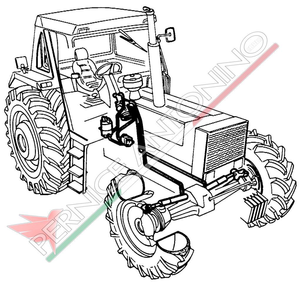 COMPLESSIVI MONTAGGIO GUIDA IDROSTATICA PER TRATTORI DELFINO 4RM CON DOPPIA POMPA - CIL. LUNGO IL MOTORE