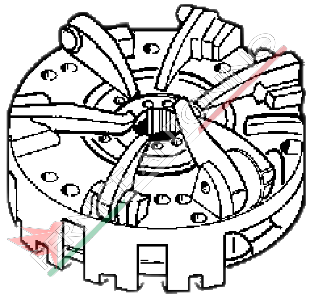 Mechanism with 6 levers complete with cerametallic central plate 6 vanes without PTO plate - Plate Ø 310 mm