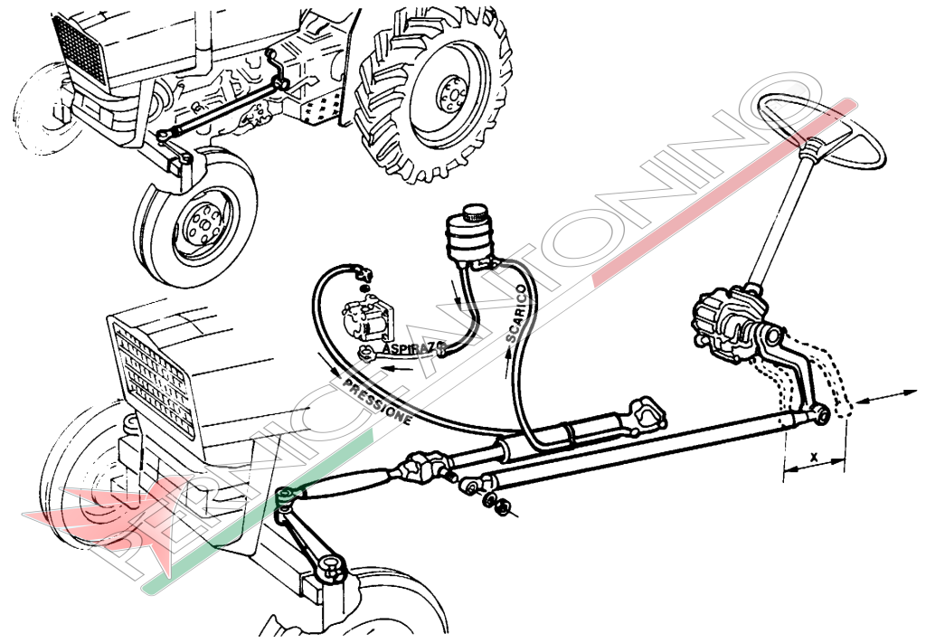 POWER STEERING INSTALLATION ASSEMBLIES FOR TRACTORS 45.66N