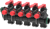 Group of manual valves with calibrated returns