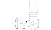 Flange with fork connection for SERIES 463/483 valves