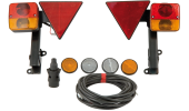 Kit completo di fanali 12V montati su supporto con ribaltamento a scatto