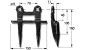 DENTE doppio finale PER MIETITREBBIE NAZIONALI ED ESTERE (lato testa lama)