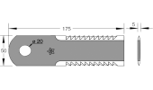 Mower toothed blade for forage cutting