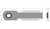 Mower toothed blade for forage cutting