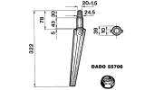 Tine for power harrows - Cylindrical short