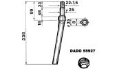 Tine for power harrows - Cylindrical