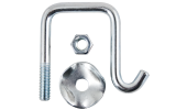 Shackle with washer and nut