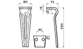 Dente per erpici rotativi - Tipo leggero