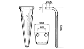 Dente per erpici rotativi - FS