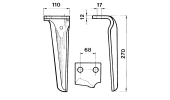 Dente per erpici rotativi