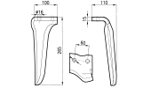 Dente per erpici rotativi