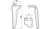 Dente per erpici rotativi