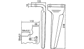 Tine for rotary harrows Quick attachment